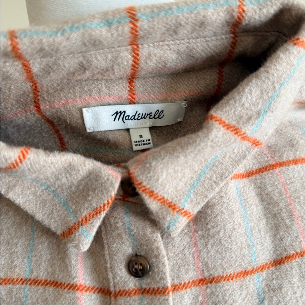 Madewell Flannel Sunday button down Keene Plaid long sleeve shirt jacket Sz s - Picture 5 of 7